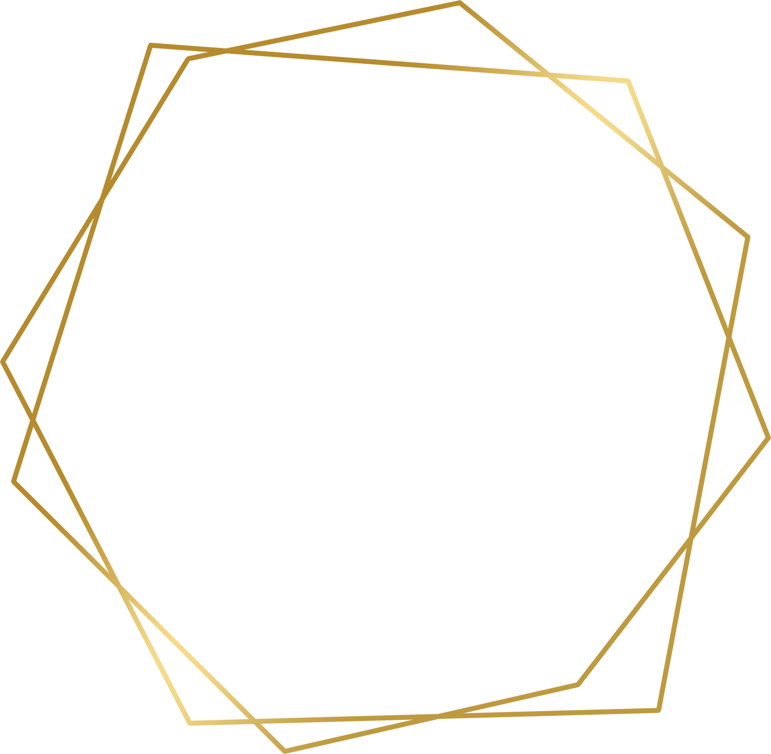 Gold Polygon Border Frame Wedding Hexagon Minimal Geometric